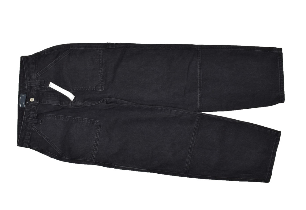 ASOS DESIGN Black High Waisted Carpenter Jeans Women's Size 25x30 NEW